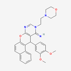 molecular formula C29H30N4O4 B1663787 12-(3,4-Dimethoxy-phenyl)-10-(2-morpholin-4-yl-ethyl)-10,12-dihydro-7-oxa-8,10-diaza-benzo[a]anthra cen-11-ylideneamine CAS No. 848681-19-6