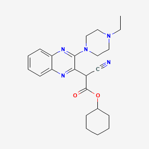 B1663788 2-Cyano-2-[3-(4-ethyl-1-piperazinyl)-2-quinoxalinyl]acetic acid cyclohexyl ester CAS No. 586984-67-0