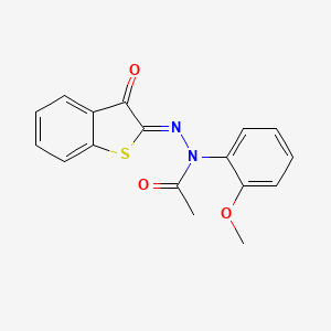 N-(2-methoxyphenyl)-N-[(Z)-(3-oxo-1-benzothiophen-2-ylidene)amino]acetamide