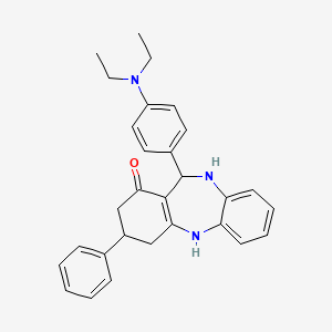 molecular formula C29H31N3O B1663791 6-[4-(Diethylamino)phenyl]-9-phenyl-5,6,8,9,10,11-hexahydrobenzo[b][1,4]benzodiazepin-7-one CAS No. 298686-07-4