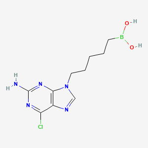 molecular formula C10H15BClN5O2 B1663799 5-(2-Amino-6-chloropurin-9-yl)pentylboronic acid CAS No. 473870-63-2
