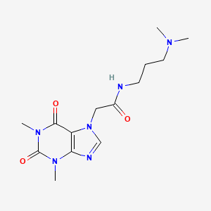 molecular formula C14H22N6O3 B1663800 N-[3-(dimethylamino)propyl]-2-(1,3-dimethyl-2,6-dioxopurin-7-yl)acetamide CAS No. 106522-85-4