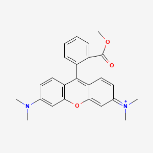 molecular formula C₂₅H₂₅N₂O₃+ B1663817 [6-(Dimethylamino)-9-(2-methoxycarbonylphenyl)xanthen-3-ylidene]-dimethylazanium CAS No. 115532-49-5