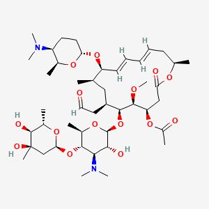 [(4R,5S,6S,7R,9R,10R,11E,13E,16R)-6-[(2S,3R,4R,5S,6R)-5-[(2S,4R,5S,6S)-4,5-dihydroxy-4,6-dimethyloxan-2-yl]oxy-4-(dimethylamino)-3-hydroxy-6-methyloxan-2-yl]oxy-10-[(2R,5S,6S)-5-(dimethylamino)-6-methyloxan-2-yl]oxy-5-methoxy-9,16-dimethyl-2-oxo-7-(2-oxoethyl)-1-oxacyclohexadeca-11,13-dien-4-yl] acetate