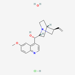 molecular formula C₂₀H₂₇ClN₂O₃ B1663823 Quinidine hydrochloride monohydrate CAS No. 6151-40-2