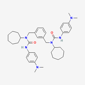 molecular formula C₄₀H₅₆N₆O₂ B1663843 1-Cycloheptyl-1-[[3-[[cycloheptyl-[[4-(dimethylamino)phenyl]carbamoyl]amino]methyl]phenyl]methyl]-3-[4-(dimethylamino)phenyl]urea CAS No. 124900-72-7