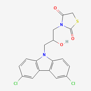 molecular formula C18H14Cl2N2O3S B1663894 3-[3-(3,6-dichloro-9H-carbazol-9-yl)-2-hydroxypropyl]-1,3-thiazolidine-2,4-dione CAS No. 312631-87-1
