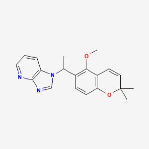 molecular formula C20H21N3O2 B1663896 1-(1-(5-Methoxy-2,2-dimethyl-2H-chromen-6-yl)ethyl)-1H-imidazo[4,5-b]pyridine CAS No. 773852-25-8