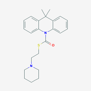 molecular formula C23H28N2OS B1663897 10(9H)-Acridinecarbothioic acid, 9,9-dimethyl-, S-(2-(1-piperidinyl)ethyl) ester CAS No. 38025-48-8