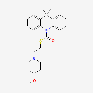 molecular formula C24H30N2O2S B1663899 10(9H)-Acridinecarbothioic acid, 9,9-dimethyl-, S-(2-(4-methoxy-1-piperidinyl)ethyl) ester CAS No. 38025-49-9