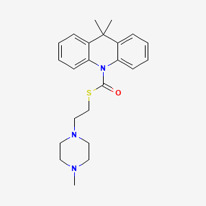 10(9H)-Acridinecarbothioic acid, 9,9-dimethyl-, S-(2-(4-methyl-1-piperazinyl)ethyl) ester