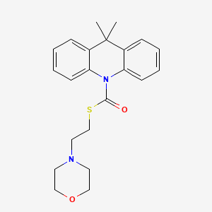 molecular formula C22H26N2O2S B1663902 10(9H)-Acridinecarbothioic acid, 9,9-dimethyl-, S-(2-(4-morpholinyl)ethyl) ester CAS No. 38420-61-0