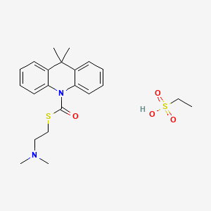 molecular formula C22H30N2O4S2 B1663903 10(9H)-吖啶甲硫酸，9,9-二甲基-，S-(2-(二甲氨基)乙基)酯，单乙磺酸盐 CAS No. 38044-68-7