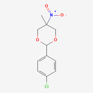 molecular formula C11H12ClNO4 B1663928 1,3-二氧六环，2-(对-氯苯基)-5-甲基-5-硝基- CAS No. 7401-30-1