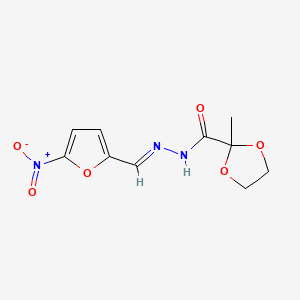 molecular formula C10H11N3O6 B1663934 1,3-Dioxolane-2-carboxylic acid, 2-methyl-, (5-nitrofurfurylidene)hydrazide CAS No. 91687-60-4