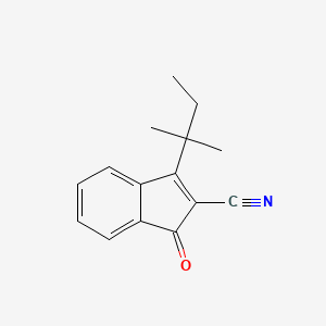 B1663967 1H-Indene-2-carbonitrile, 3-(1,1-dimethylpropyl)-1-oxo- CAS No. 127026-22-6