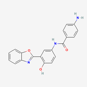 molecular formula C20H15N3O3 B1663990 4-amino-N-[3-(3H-1,3-benzoxazol-2-ylidene)-4-oxo-1-cyclohexa-1,5-dienyl]benzamide CAS No. 351520-91-7