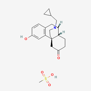 molecular formula C21H27NO4S B1663991 L-3-Hydroxy-6-oxo-N-cyclopropylmethylmorphinan methansulfonate CAS No. 73361-71-4