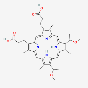 molecular formula C36H42N4O6 B1664009 2,4-Di-(alpha-methoxyethyl)deuteroporphyrin IX CAS No. 31444-62-9