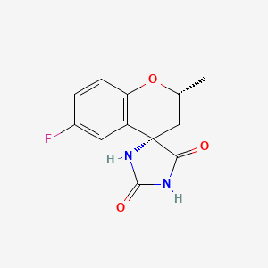 molecular formula C12H11FN2O3 B1664088 (2R,4S)-6-fluoro-2-methylspiro[2,3-dihydrochromene-4,5'-imidazolidine]-2',4'-dione CAS No. 102916-95-0