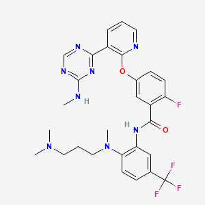 molecular formula C29H30F4N8O2 B1664089 Tie2 kinase inhibitor 3 