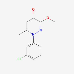 molecular formula C12H11ClN2O2 B1664144 4(1H)-Pyridazinone, 1-(3-chlorophenyl)-3-methoxy-6-methyl- CAS No. 146824-85-3
