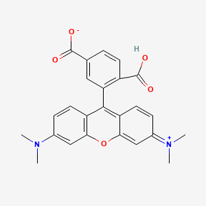 molecular formula C25H22N2O5 B1664190 6-Carboxytetramethylrhodamine CAS No. 91809-67-5