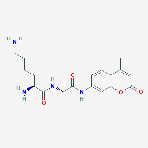 molecular formula C19H26N4O4 B1664197 L-Alaninamide, L-lysyl-N-(4-methyl-2-oxo-2H-1-benzopyran-7-yl)- CAS No. 94149-28-7