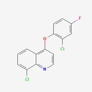 molecular formula C15H8Cl2FNO B1664210 8-氯-4-(2-氯-4-氟苯氧基)喹啉 CAS No. 124495-31-4