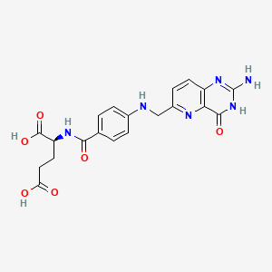 molecular formula C20H20N6O6 B1664211 2-{4-[(2-Amino-4-hydroxy-pyrido[3,2-d]pyrimidin-6-ylmethyl)-amino]-benzoylamino}-pentanedioic acid CAS No. 51989-25-4