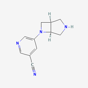 molecular formula C11H12N4 B1664226 3-Pyridinecarbonitrile, 5-(1R,5S)-3,6-diazabicyclo(3.2.0)hept-6-yl- CAS No. 370882-41-0