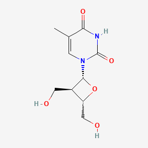 B1664243 1-[(2r,3r,4s)-3,4-Bis(hydroxymethyl)oxetan-2-yl]-5-methylpyrimidine-2,4(1h,3h)-dione CAS No. 136451-98-4