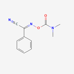 molecular formula C11H11N3O2 B1664244 Benzeneacetonitrile, alpha-((((dimethylamino)carbonyl)oxy)imino)-C145 CAS No. 25900-68-9