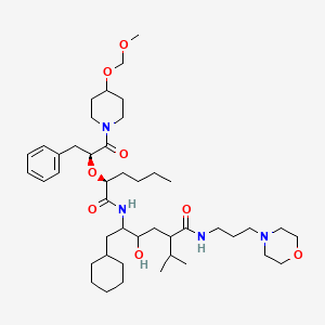 gamma-Hydroxy-delta-((2-(2-(4-(methoxymethoxy)-1-piperidinyl)-2-oxo-1-(phenylmethyl)ethoxy)-1-oxohexyl)amino)-alpha-(1-methylethyl)-N-(3-(4-morpholinyl)propyl)cyclohexanehexanamide