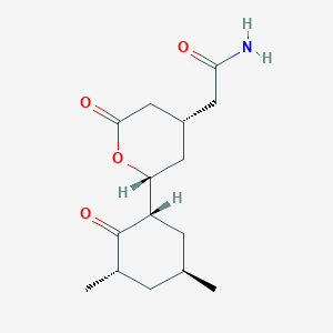 B1664251 2H-Pyran-4-acetamide, 2-((1S,3S,5S)-3,5-dimethyl-2-oxocyclohexyl)tetrahydro-6-oxo-, (2R,4S)- CAS No. 201215-10-3