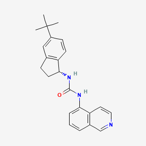 molecular formula C23H25N3O B1664257 1-[(1R)-5-tert-butyl-2,3-dihydro-1H-inden-1-yl]-3-isoquinolin-5-ylurea CAS No. 808756-64-1