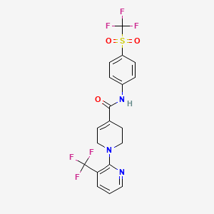 molecular formula C19H15F6N3O3S B1664259 3'-(Trifluoromethyl)-N-(4-((trifluoromethyl)sulfonyl)phenyl)-3,6-dihydro-2H-[1,2'-bipyridine]-4-carboxamide CAS No. 824982-41-4
