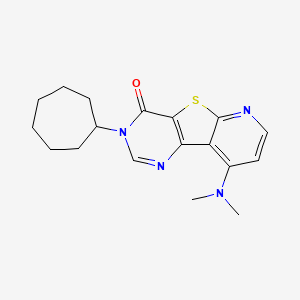 molecular formula C18H22N4OS B1664262 5-cycloheptyl-13-(dimethylamino)-8-thia-3,5,10-triazatricyclo[7.4.0.02,7]trideca-1(13),2(7),3,9,11-pentaen-6-one CAS No. 869802-57-3