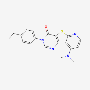 molecular formula C19H18N4OS B1664263 4-Dimethylamino-7-(4-ethyl-phenyl)-7H-9-thia-1,5,7-triaza-fluoren-8-one CAS No. 869802-44-8