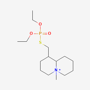 molecular formula C15H31NO3PS+ B1664270 1-(((Diethoxyphosphinyl)thio)methyl)octahydro-5-methyl-2H-quinolizinium CAS No. 41459-53-4