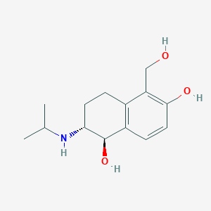 molecular formula C14H21NO3 B1664271 1,6-Naphthalenediol, 1,2,3,4-tetrahydro-5-(hydroxymethyl)-2-((1-methylethyl)amino)-, trans- CAS No. 59605-49-1