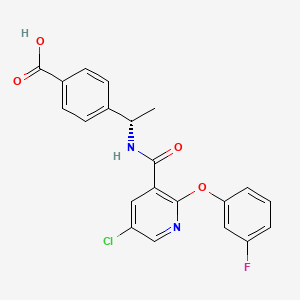molecular formula C21H16ClFN2O4 B1664279 4-[(1S)-1-({[5-Chloro-2-(3-fluorophenoxy)pyridin-3-YL]carbonyl}amino)ethyl]benzoic acid CAS No. 847727-81-5