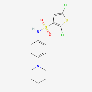 2,5-dichloro-N-(4-piperidin-1-ylphenyl)thiophene-3-sulfonamide