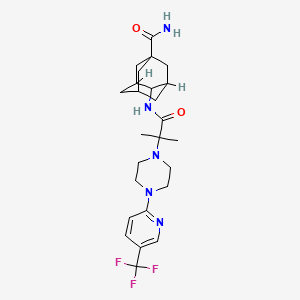 4-[[2-Methyl-2-[4-[5-(trifluoromethyl)pyridin-2-yl]piperazin-1-yl]propanoyl]amino]adamantane-1-carboxamide