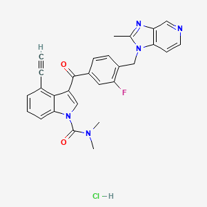 4-Ethynyl-N,N-dimethyl-3-[3-fluoro-4-[(2-methyl-1H-imidazo-[4,5-c]pyridin-1-yl)methyl]benzoyl]-1H-indole-1-carboxamide hydrochloride