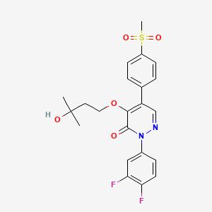 2-(3,4-Difluorophenyl)-4-(3-hydroxy-3-methyl-butoxy)-5-(4-methylsulfonylphenyl)pyridazin-3-one