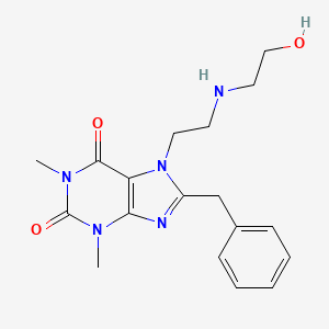 molecular formula C18H23N5O3 B1664317 Theophylline, 8-benzyl-7-(2-((2-hydroxyethyl)amino)ethyl)- CAS No. 80296-66-8