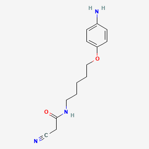molecular formula C14H19N3O2 B1664325 ACETAMIDE, N-(5-(p-AMINOPHENOXY)PENTYL)-2-CYANO- CAS No. 101116-78-3
