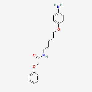 molecular formula C19H24N2O3 B1664326 ACETAMIDE, N-(5-(p-AMINOPHENOXY)PENTYL)-2-PHENOXY- CAS No. 102008-71-9