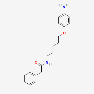 molecular formula C17H21N3O2 B1664327 ACETAMIDE, N-(5-(p-AMINOPHENOXY)PENTYL)-2-PHENYL- CAS No. 102008-47-9